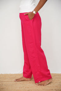 Pink Linen Viscose Palazzo