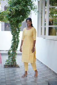 Sunset Raw Silk Kurti Set