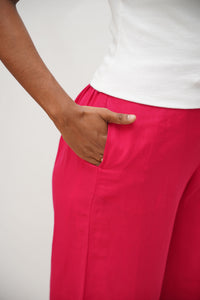 Pink Linen Viscose Palazzo