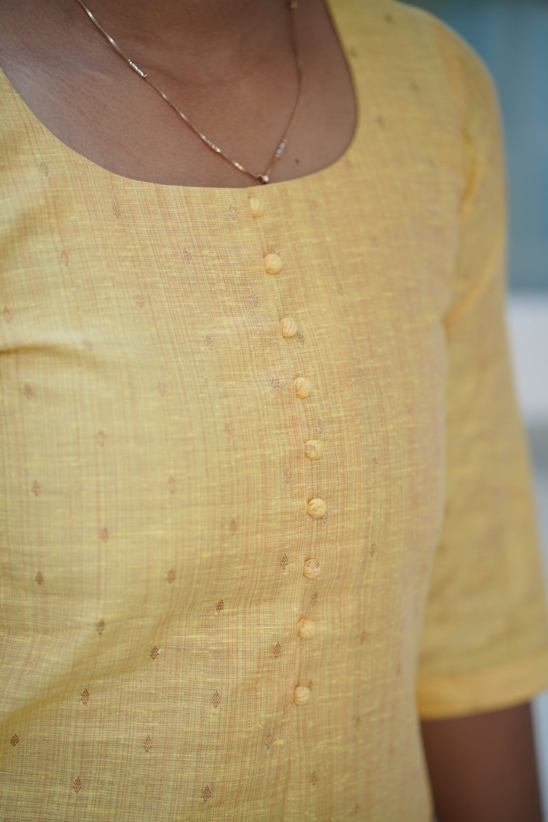 Sunset Raw Silk Kurti Set