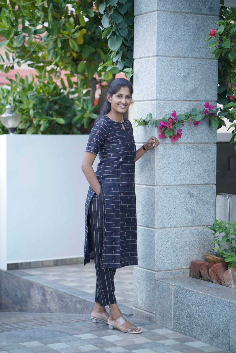 Royal Raw Silk Kurti Set