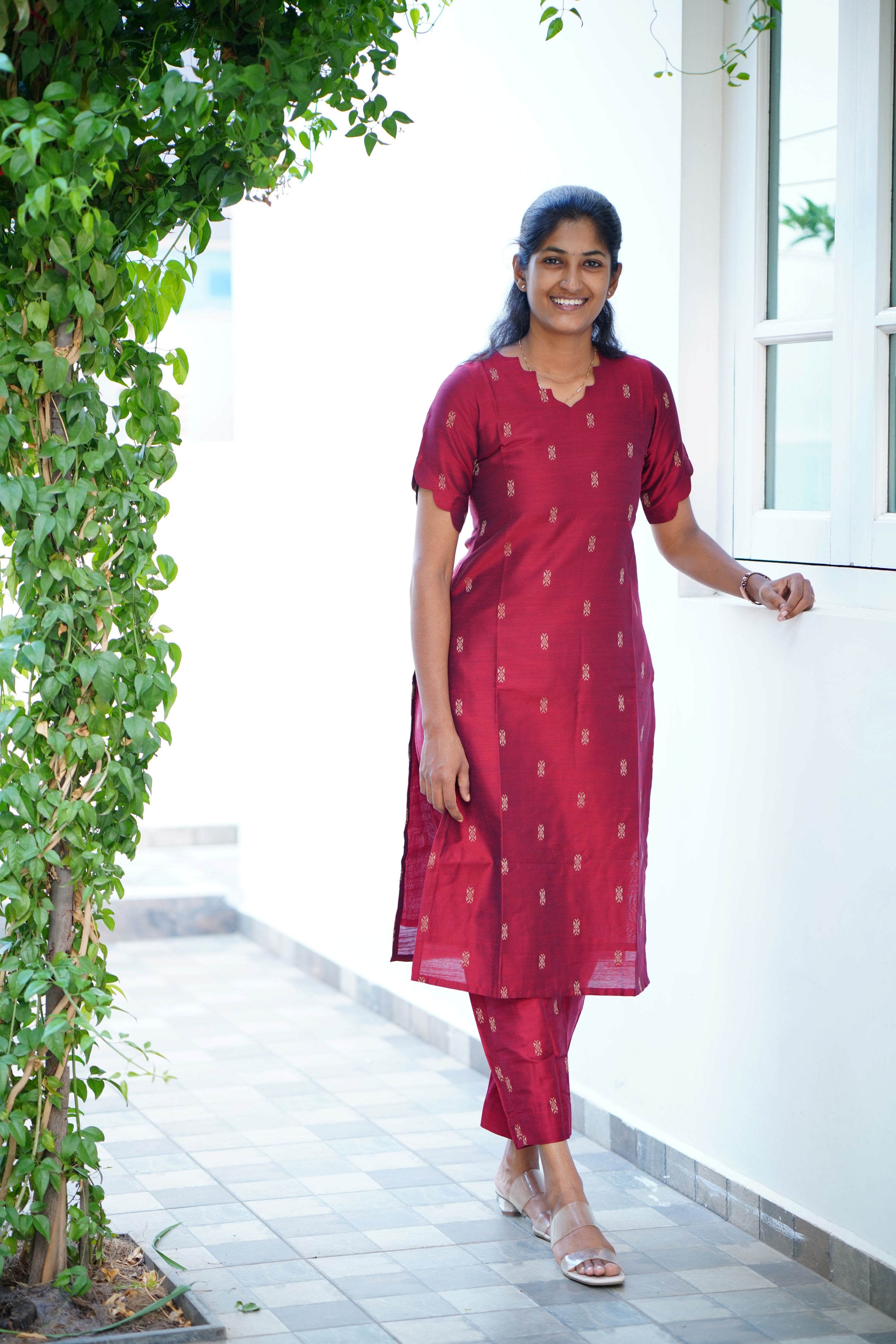 Red Maroon Co ord