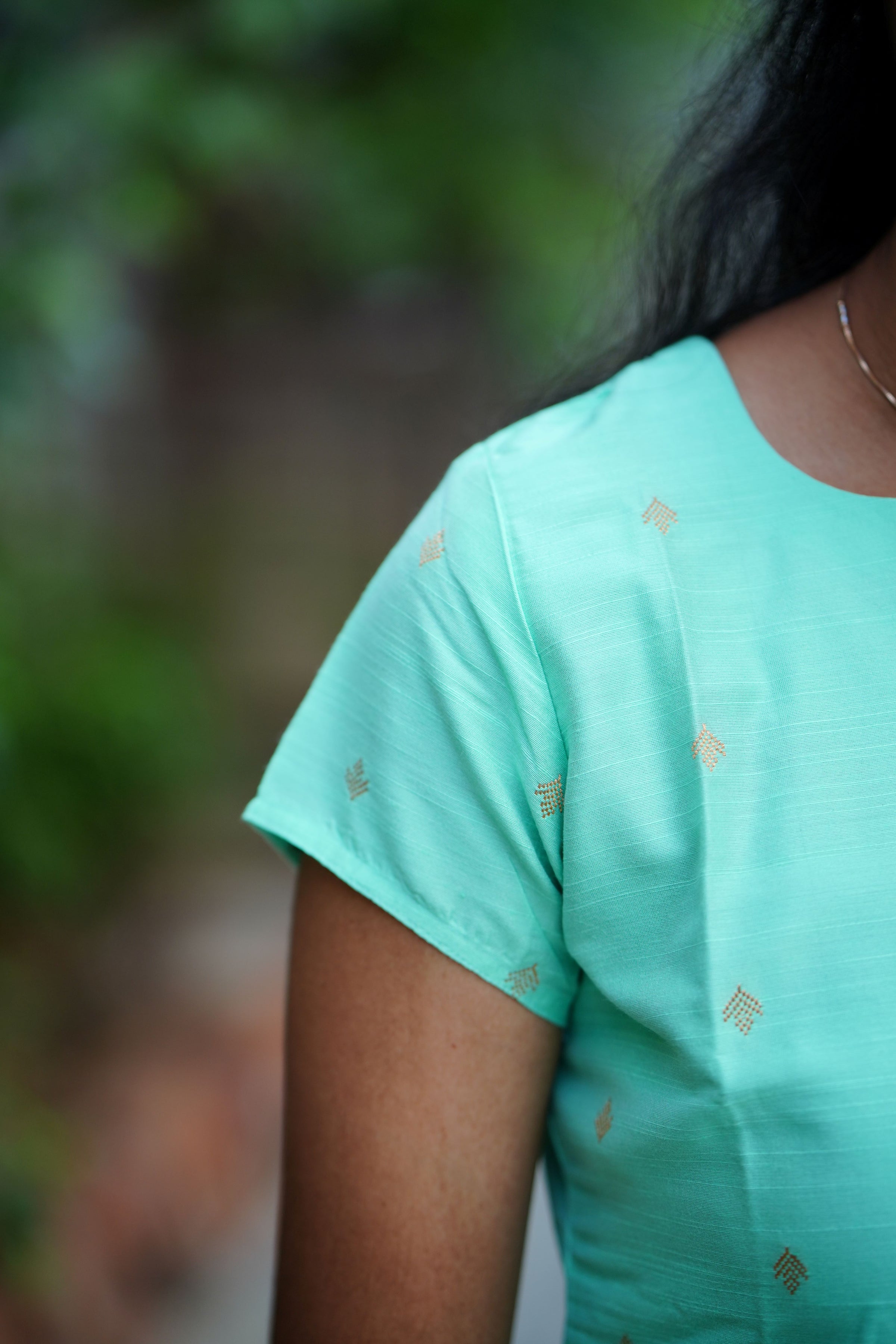 Turquoise Raw Silk Co ord Set