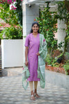 Royal Pink Raw Silk Top and Dupatta