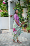 Royal Pink Raw Silk Top and Dupatta