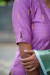 Royal Pink Raw Silk Top and Dupatta