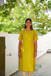 Green Raw silk Top and Dupatta