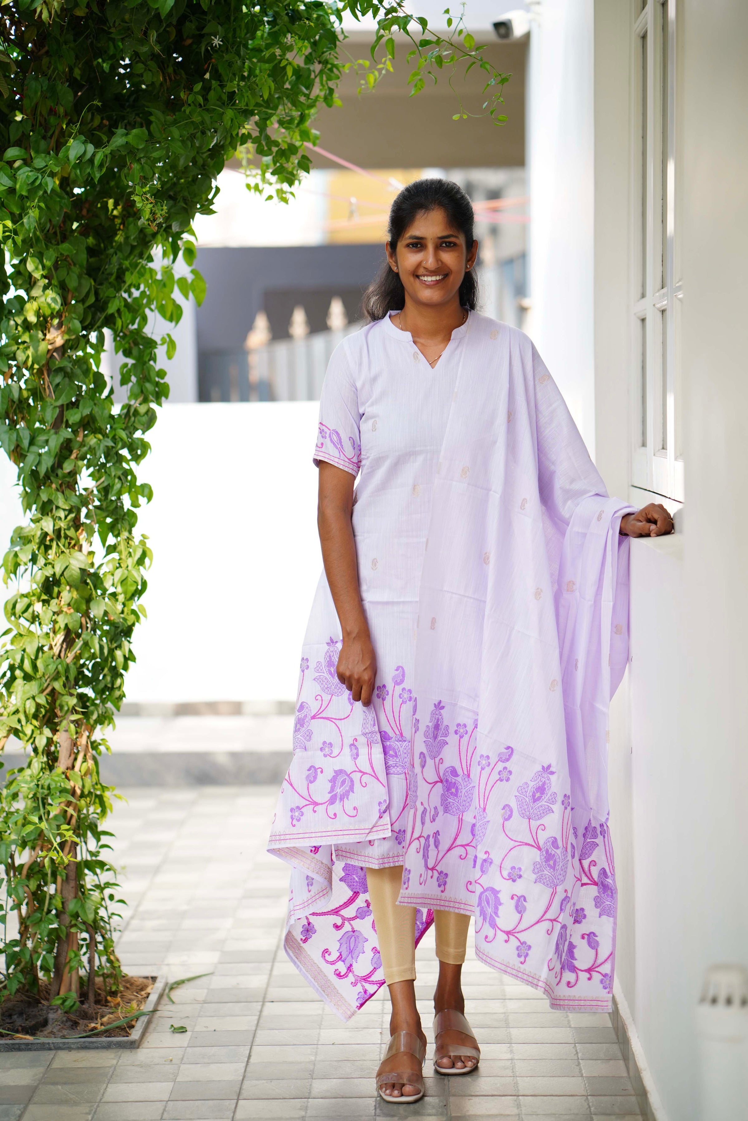 Jamdani Silk Top and Dupatta
