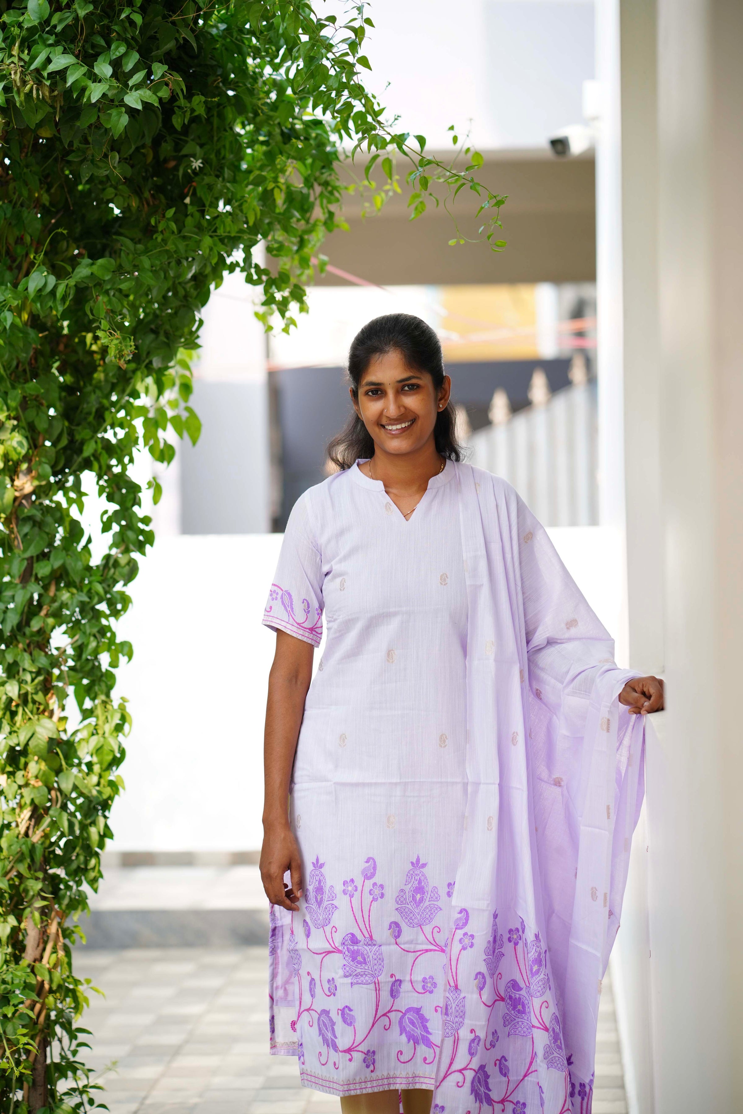 Jamdani Silk Top and Dupatta