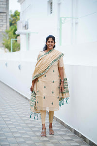 Jamdani Feather Silk Top and Dupatta