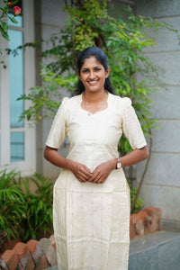 Half white Raw Silk 3 pcs set
