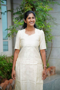 Half white Raw Silk 3 pcs set