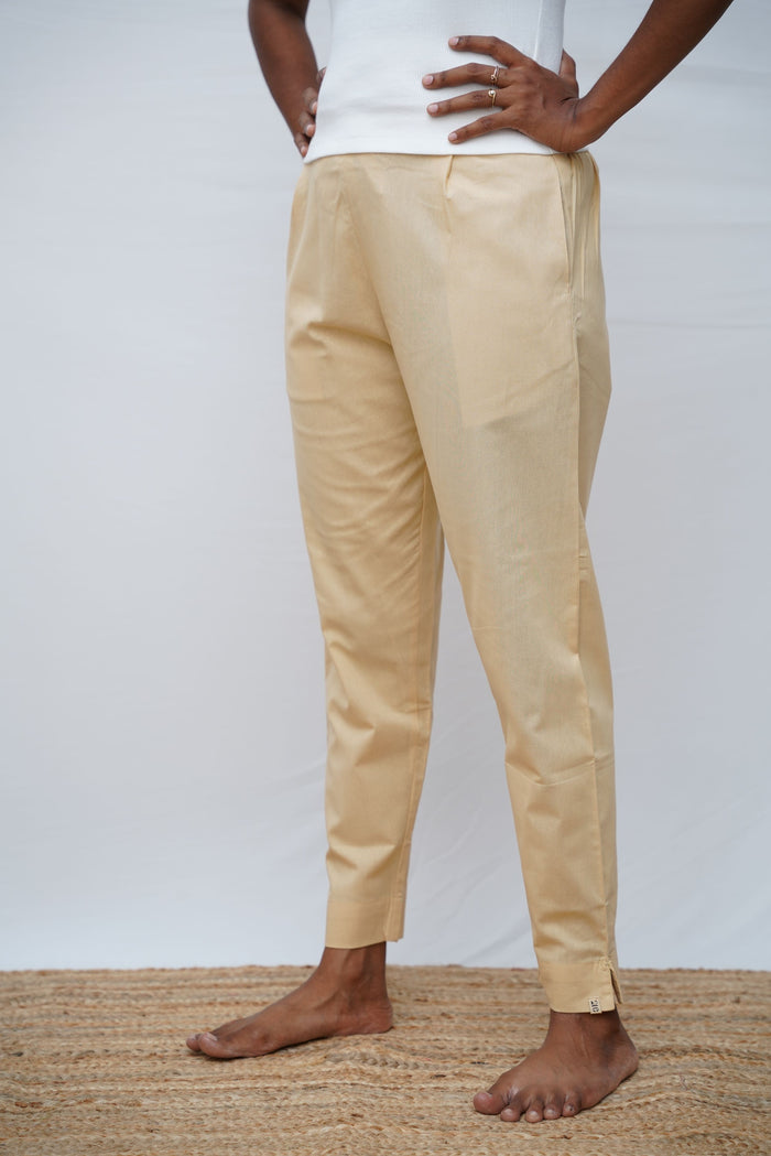 Beige True Cotton Kurti Pant