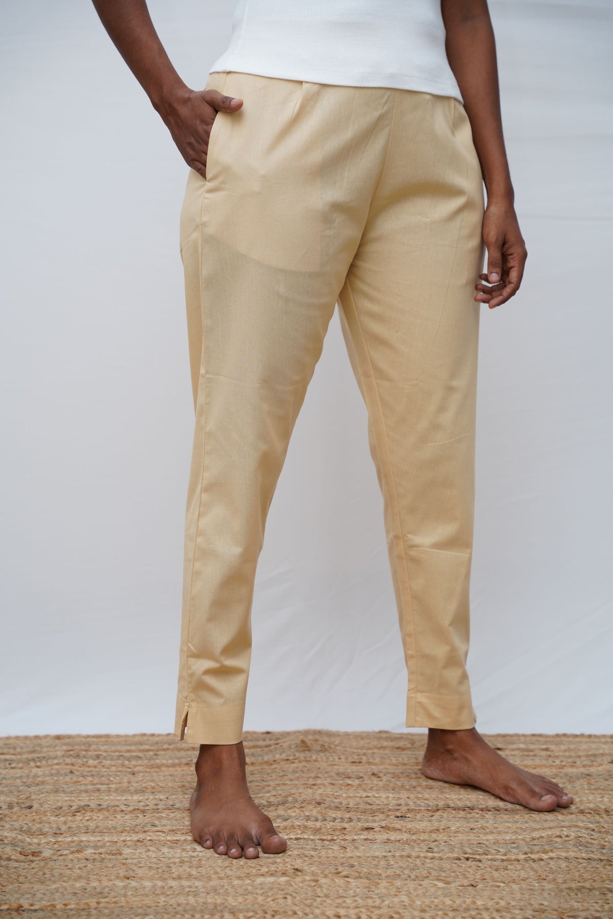 Beige True Cotton Kurti Pant