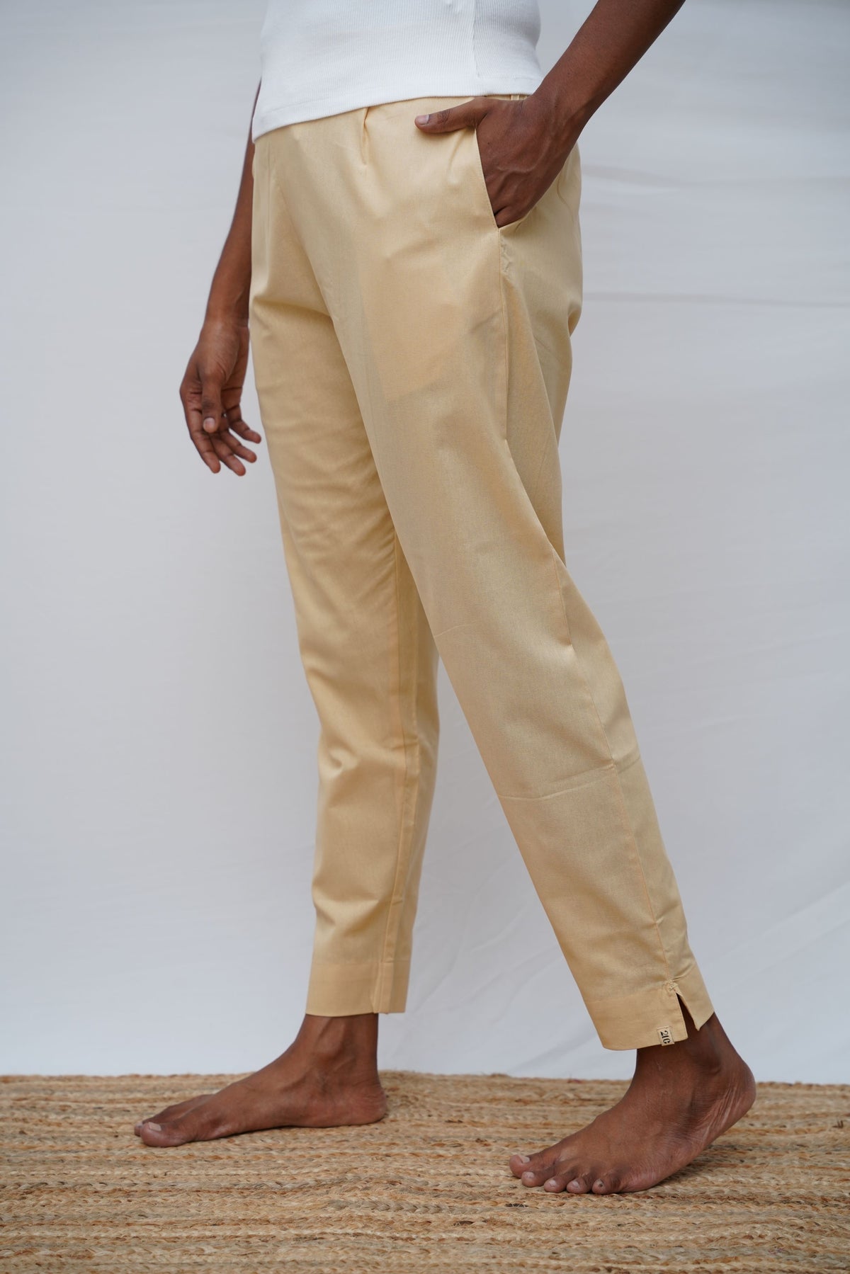 Beige True Cotton Kurti Pant