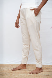 Half White True Cotton Kurti Pant
