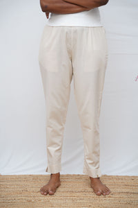 Half White True Cotton Kurti Pant
