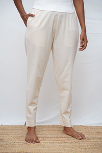 Half White True Cotton Kurti Pant