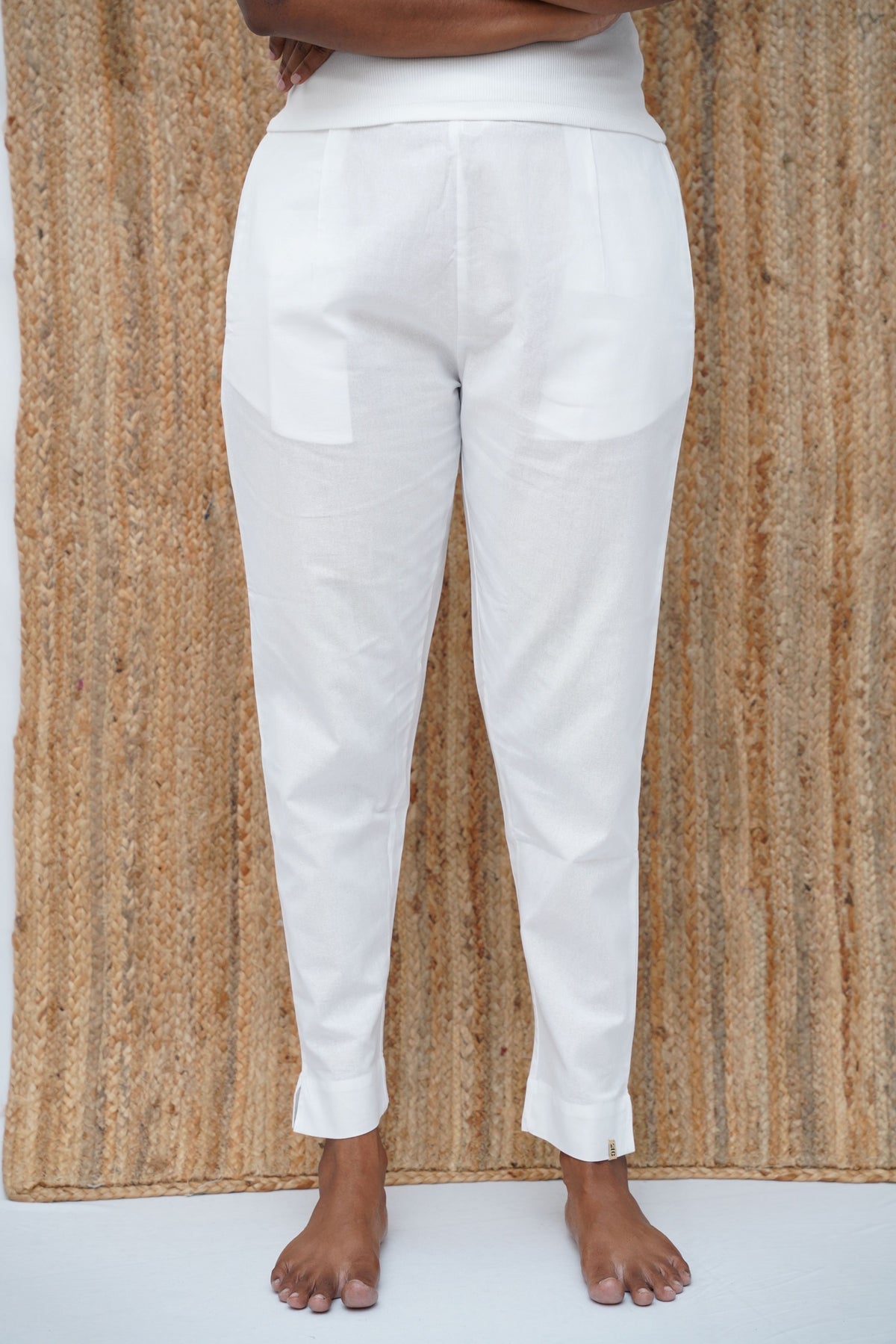 White True Cotton Kurti Pant