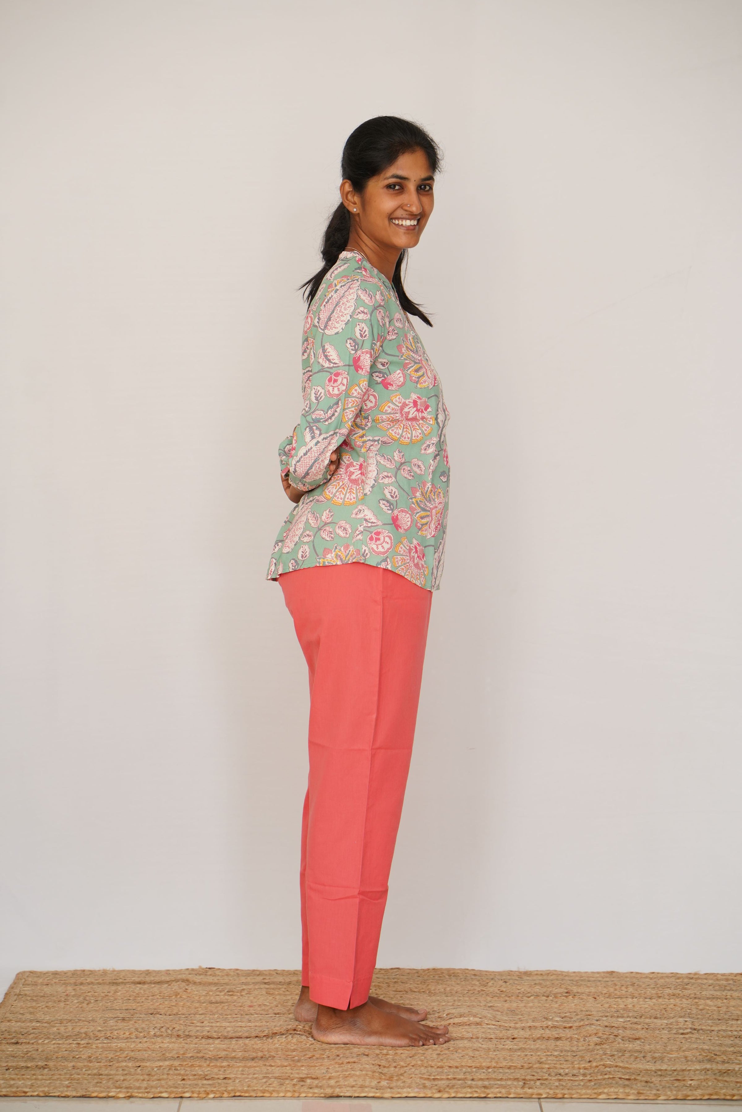 Orange True Cotton Kurti Pant