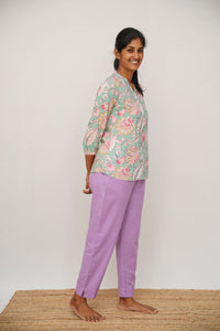 Purple True Cotton Kurti Pant