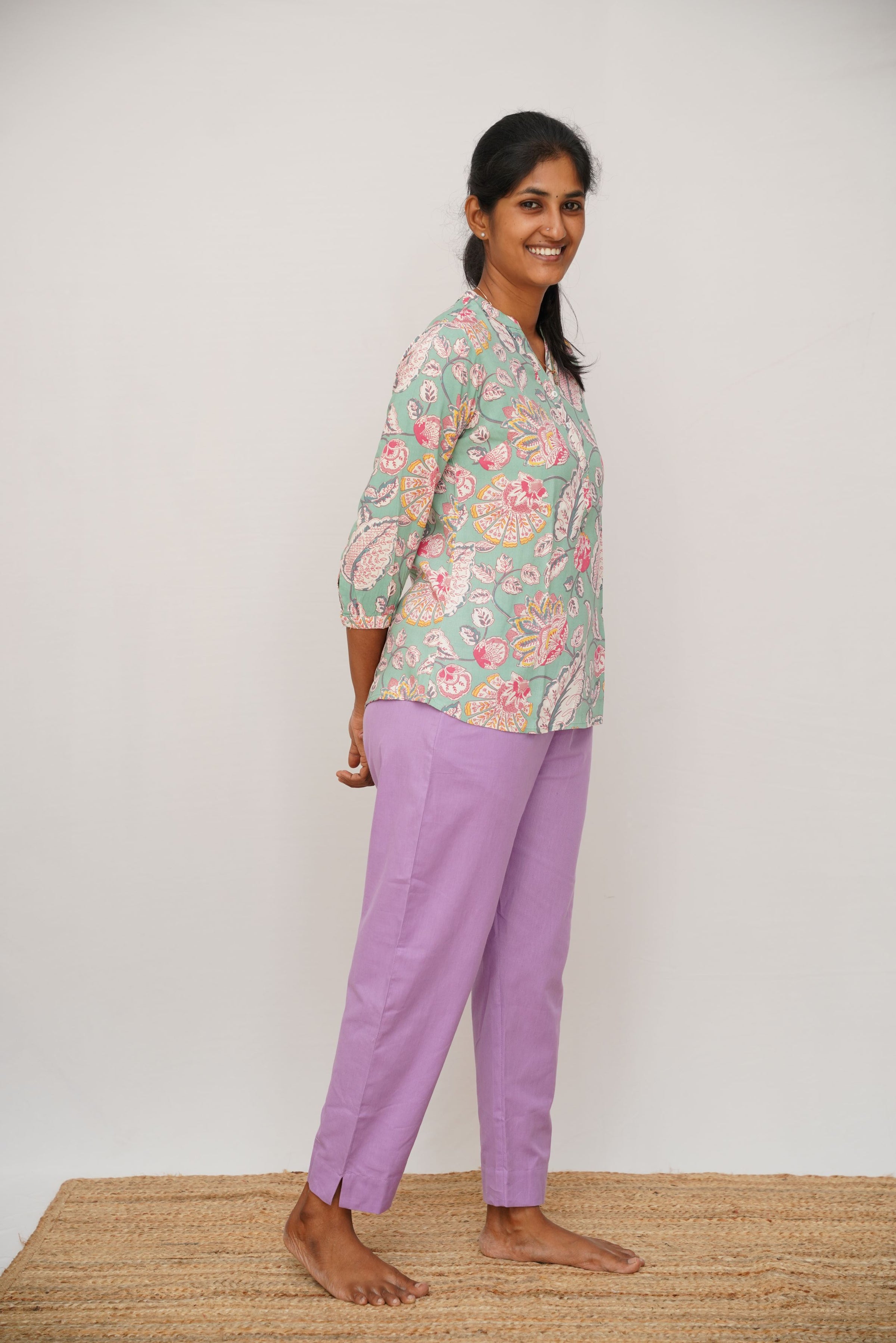 Purple True Cotton Kurti Pant