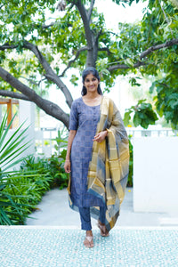 Grey Grace Chanderi Set