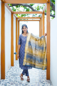 Grey Grace Chanderi Set