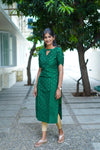 Emerald Grace Raw Silk Top