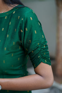 Emerald Grace Raw Silk Top