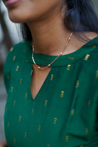 Emerald Grace Raw Silk Top