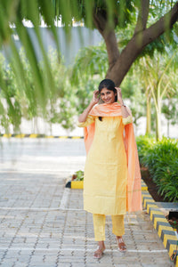 Golden Glow Kurti Set