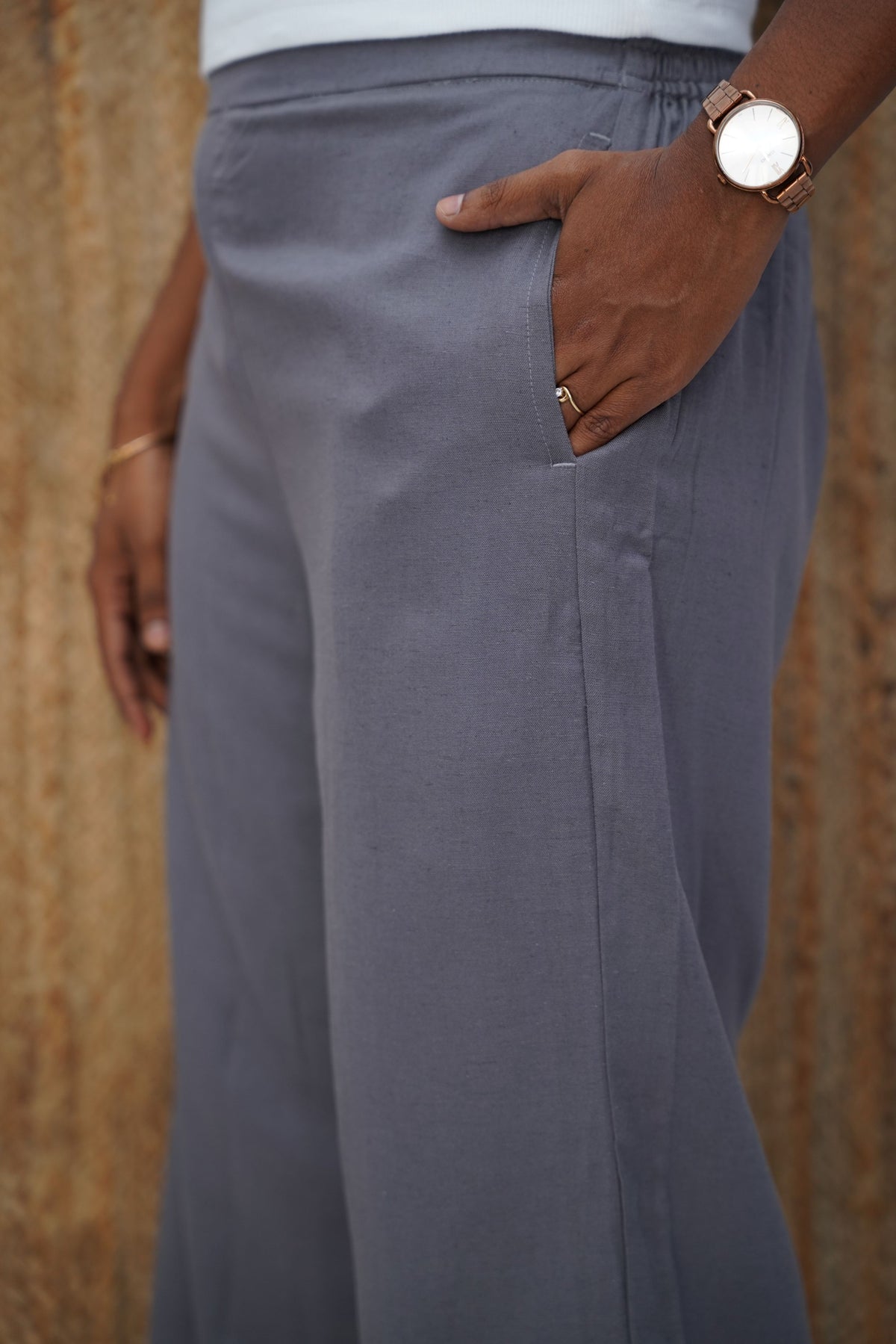 Linen Viscose Palazzo Grey