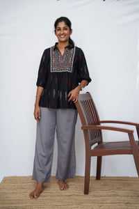 Linen Viscose Palazzo Grey