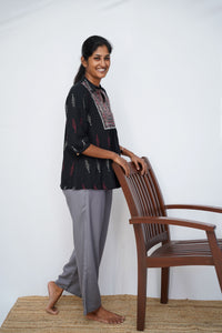 Linen Viscose Palazzo Grey