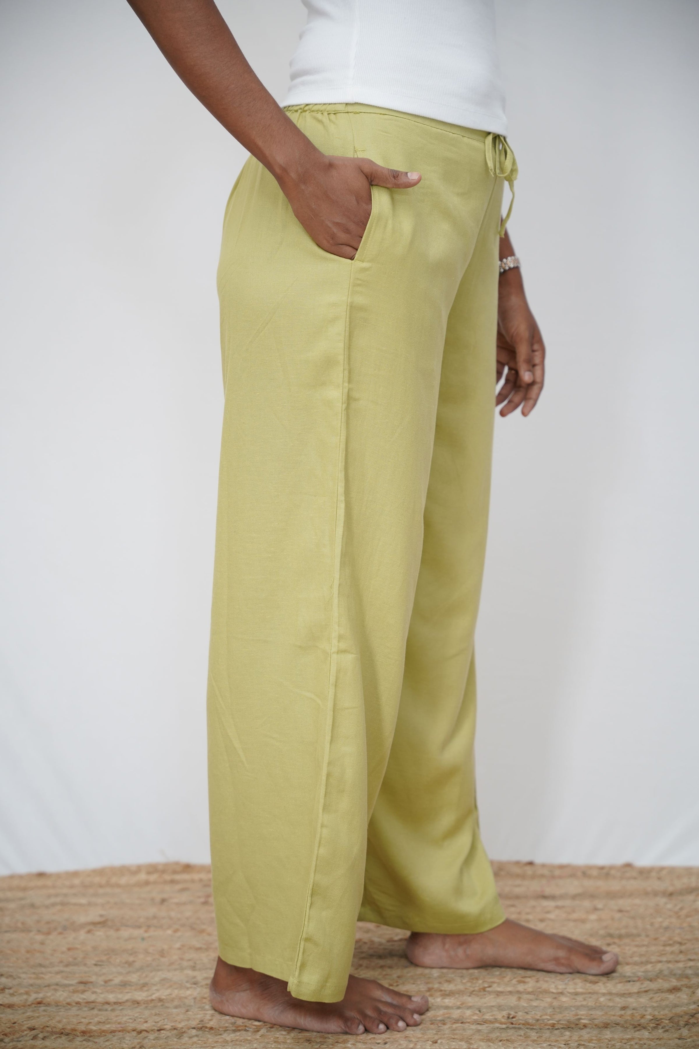 Pista Green Viscose Palazzo