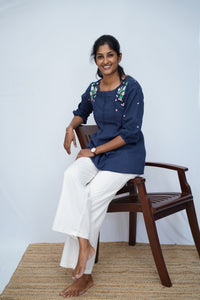 Linen Viscose Palazzo Half White