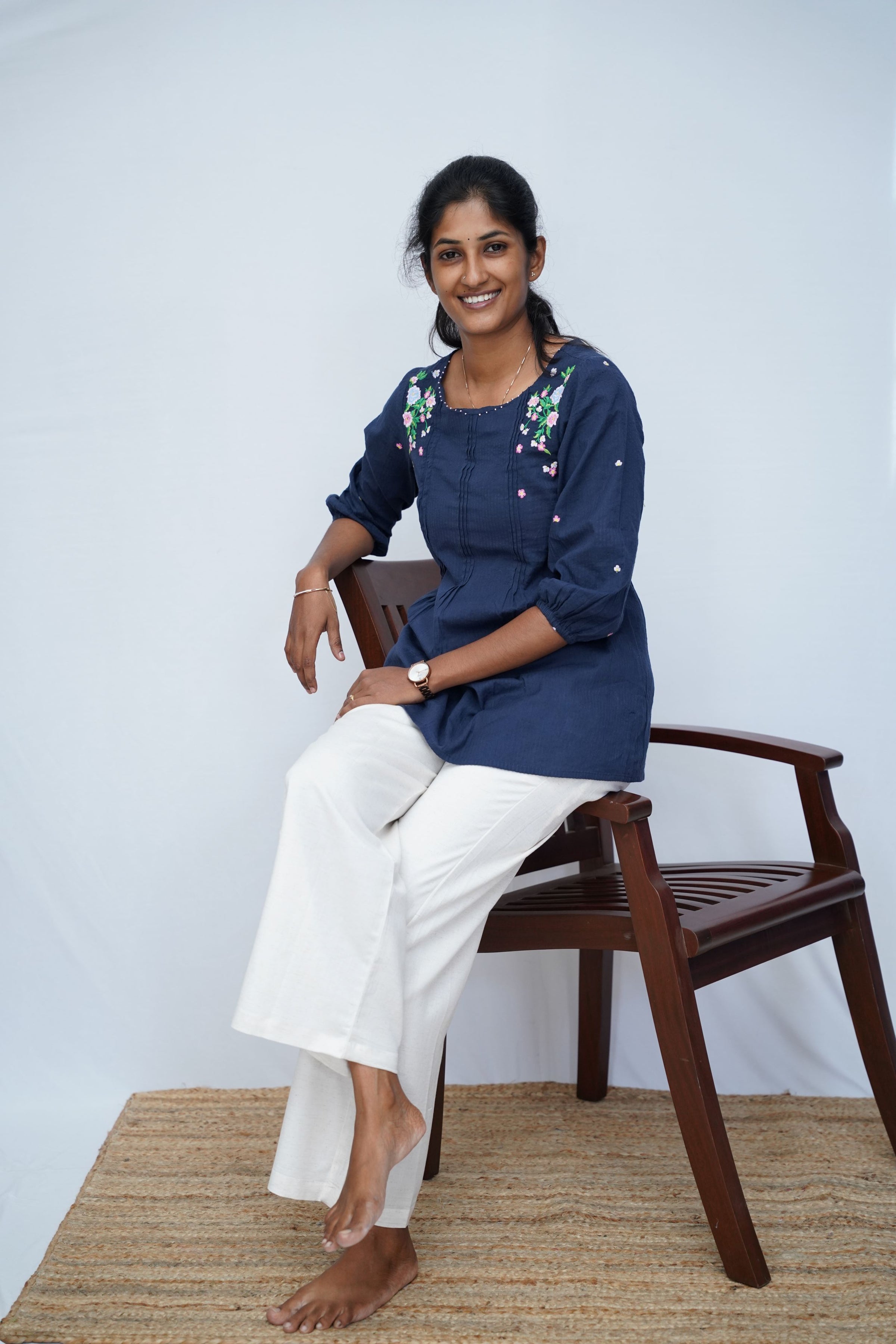 Linen Viscose Palazzo Half White