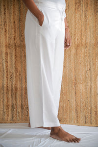 Viscose Linen Palazzo White