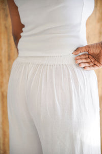 Viscose Linen Palazzo White