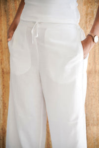 Viscose Linen Palazzo White