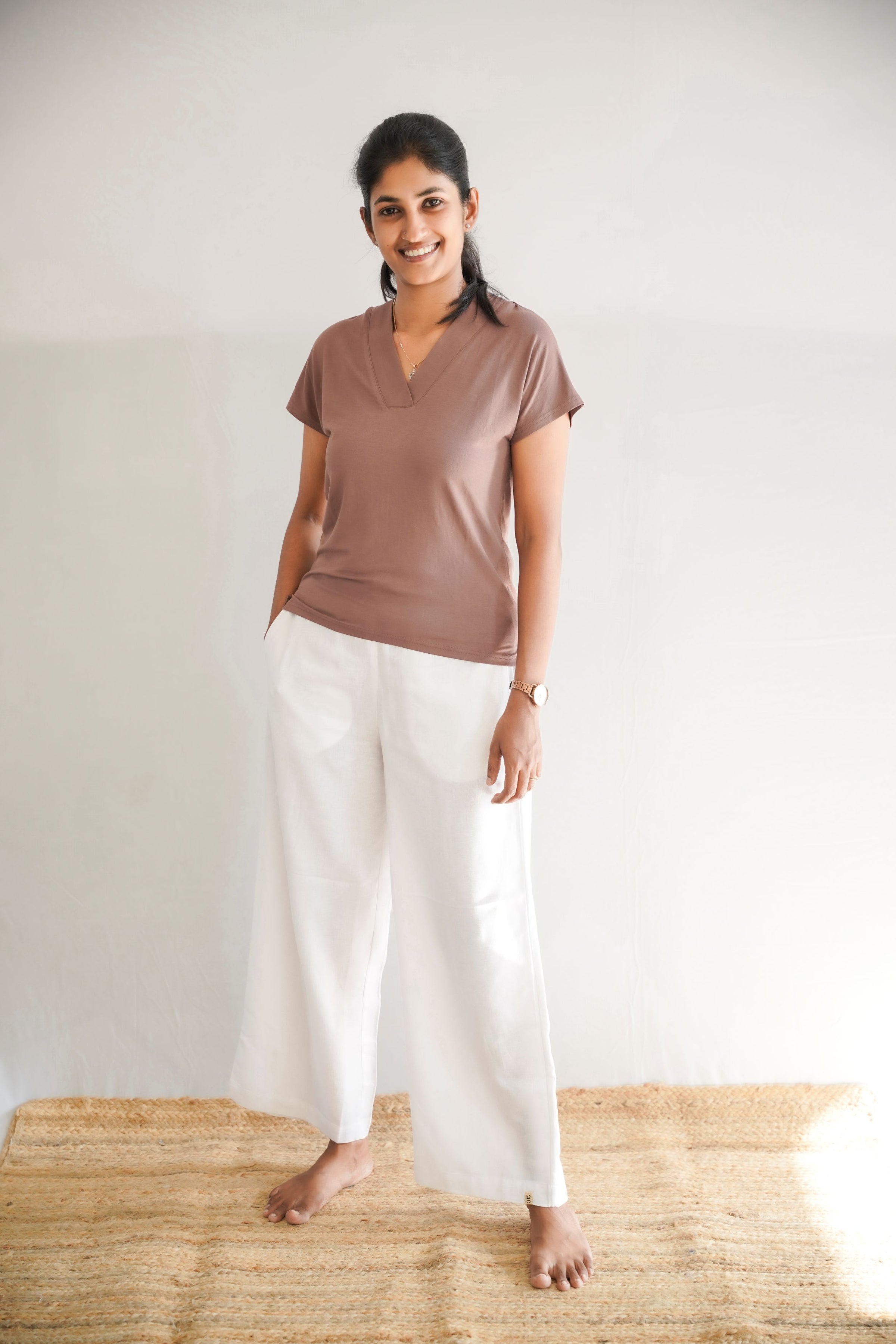 Viscose Linen Palazzo White
