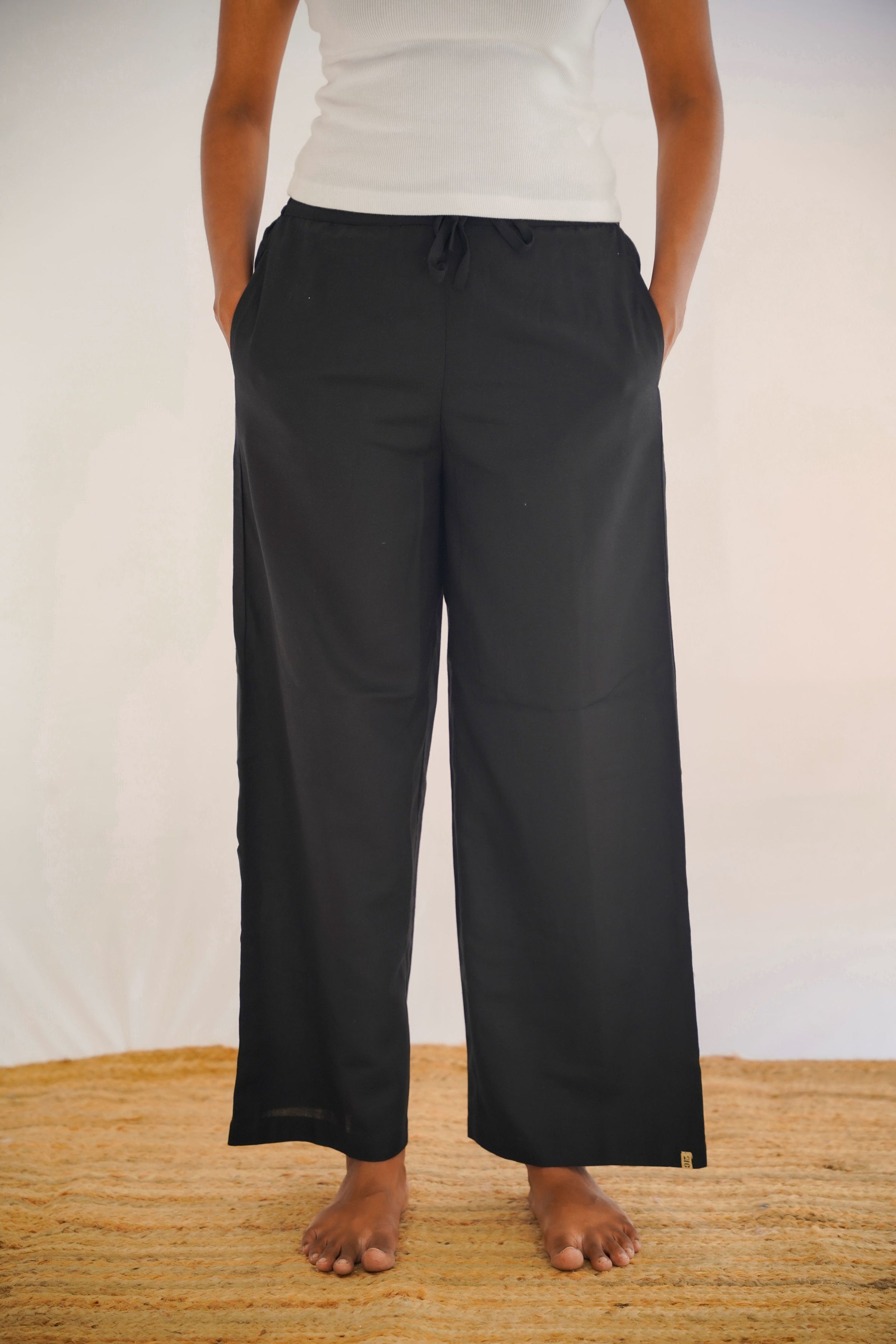 Viscose Linen Palazzo Black