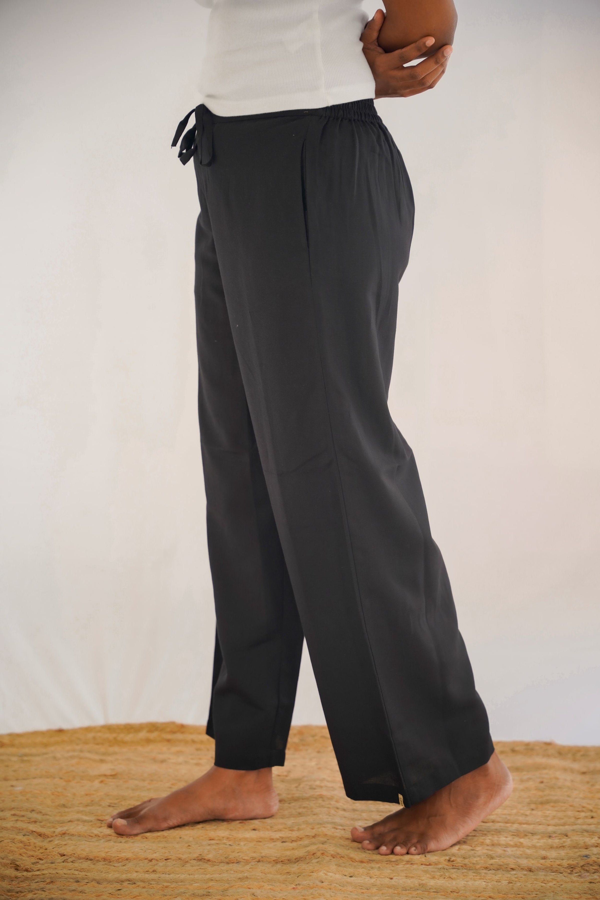 Viscose Linen Palazzo Black