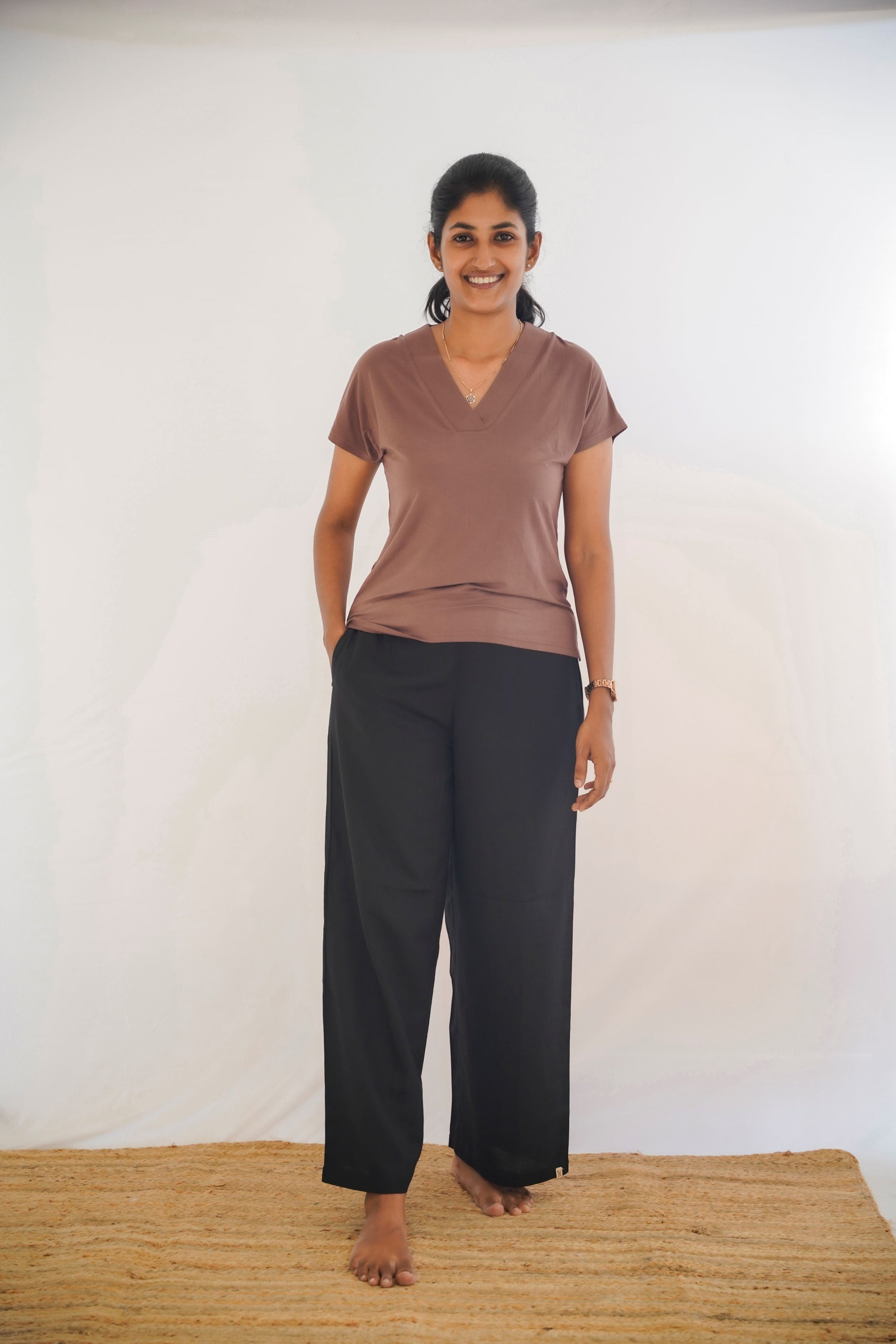Viscose Linen Palazzo Black