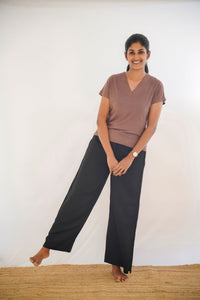 Viscose Linen Palazzo Black