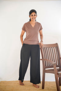 Viscose Linen Palazzo Black