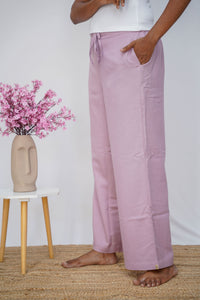 Lilac Pink Linen Palazzo
