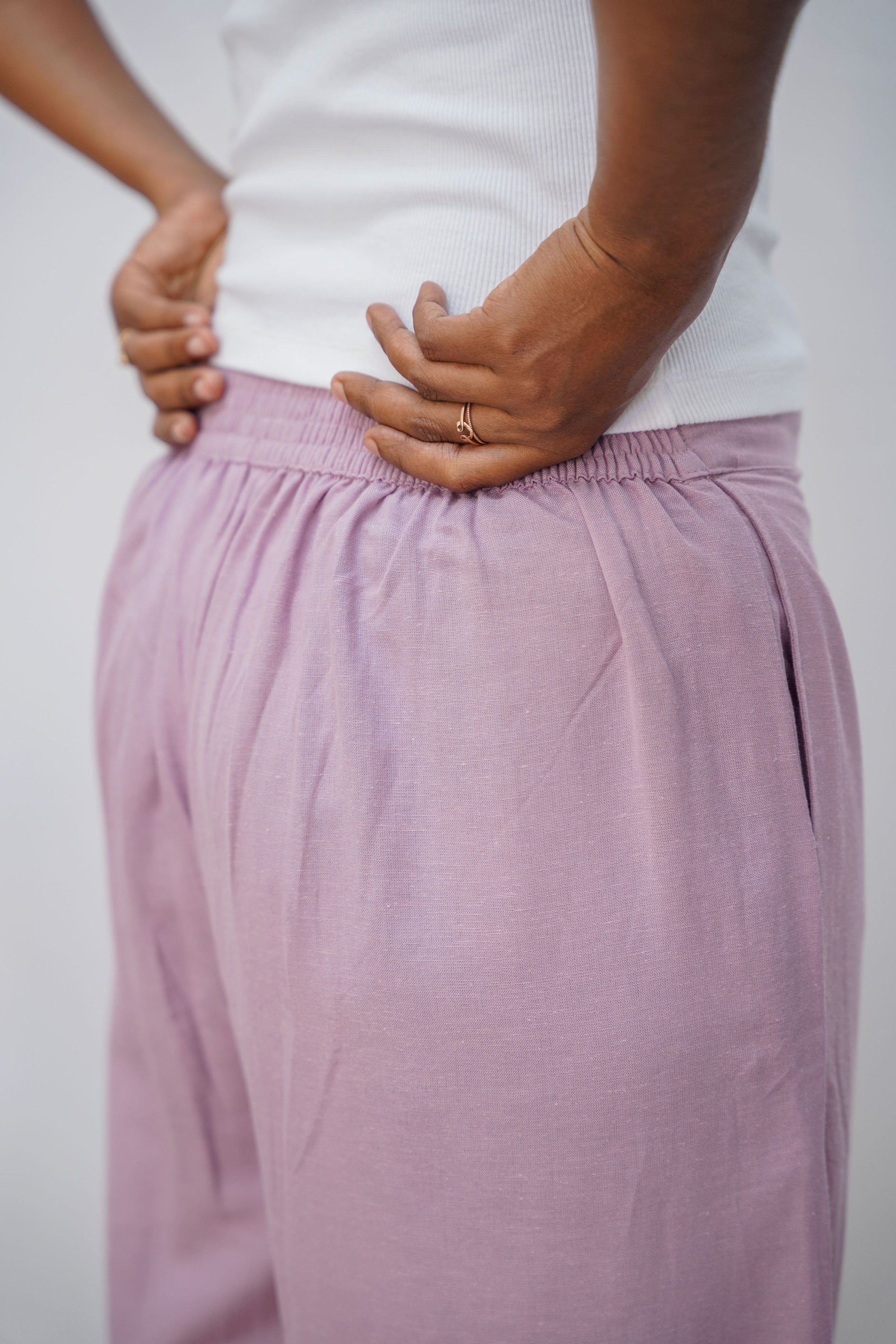 Lilac Pink Linen Palazzo
