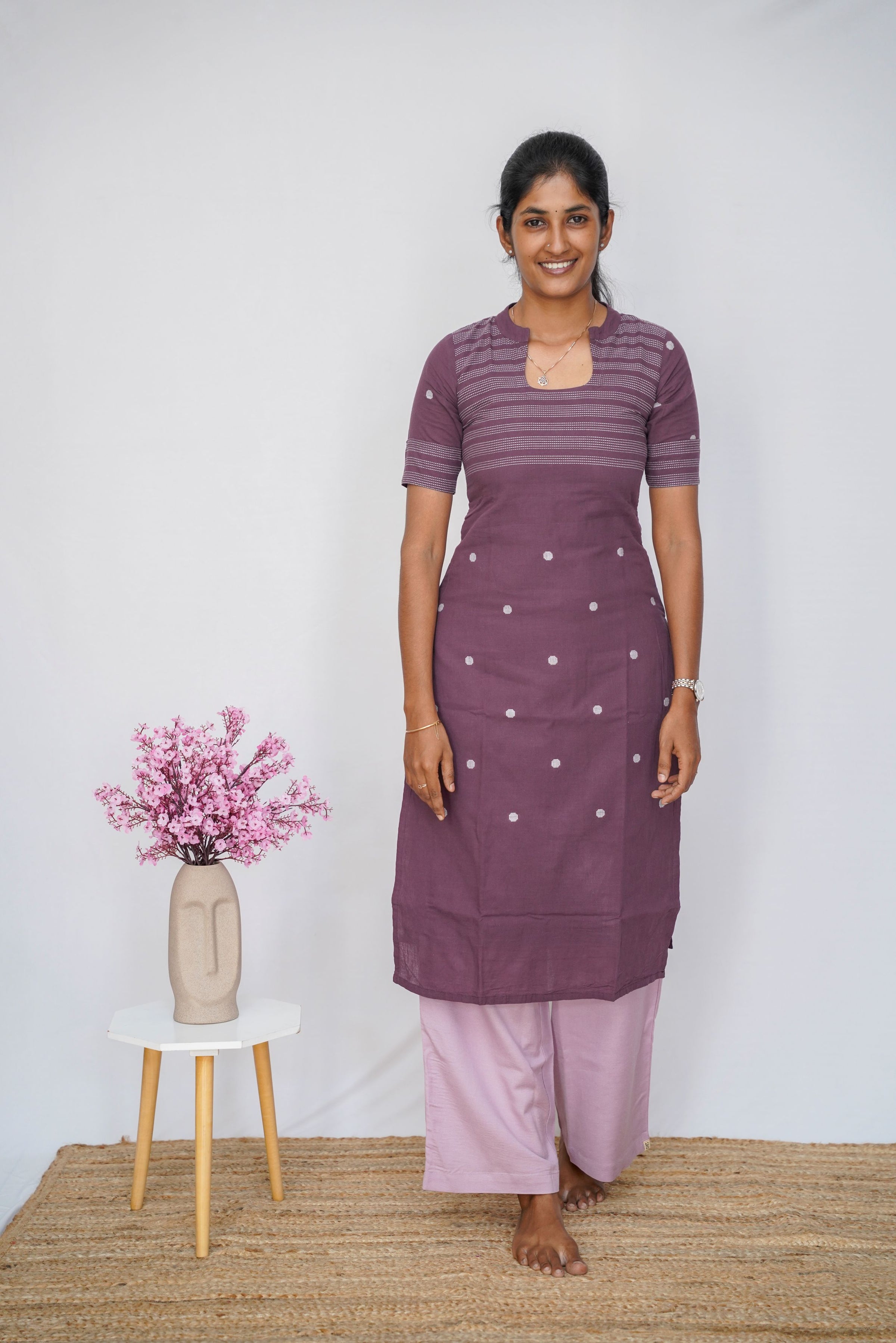 Lilac Pink Linen Palazzo